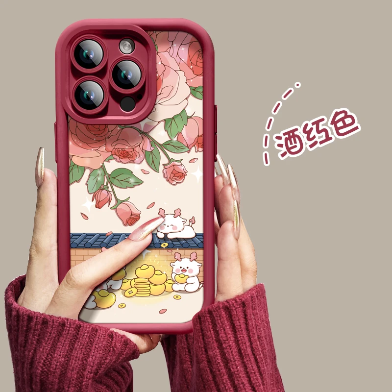 新年款玫瑰龙适用苹果/华为/OPPO/VIVO/小米/荣耀/手机壳高颜值