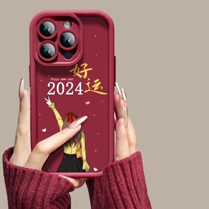 好运女孩适用苹果/华为/OPPO/VIVO/小米/荣耀/手机壳女款高颜值