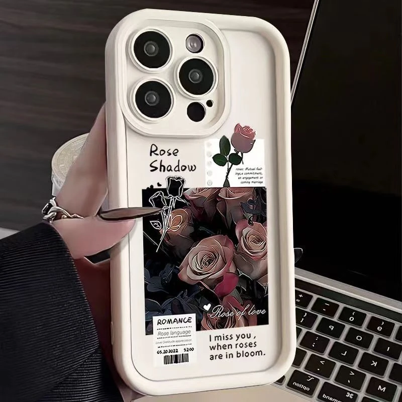 暗夜玫瑰适用苹果/华为/OPPO/VIVO/小米/荣耀/手机壳新款高颜值