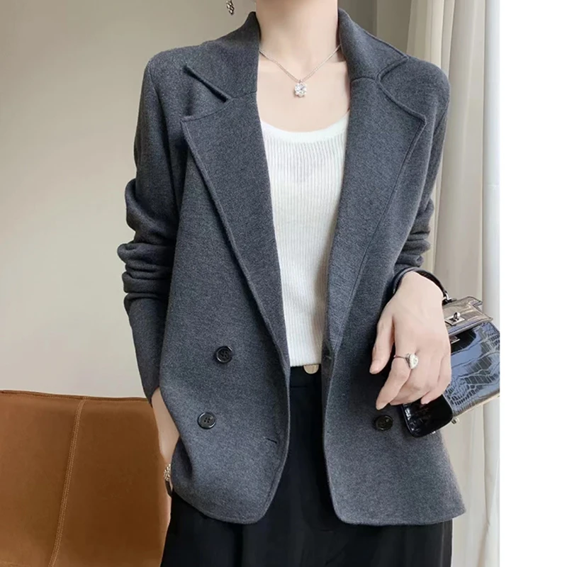 轻奢牛货 不收会哭！加厚四平针精纺羊毛西装外套女