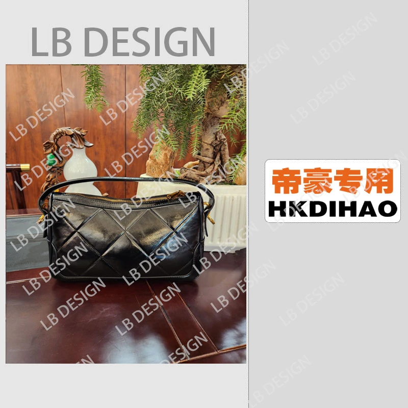 DESIGN手工打造真皮高端定制女士包【5225黑色】