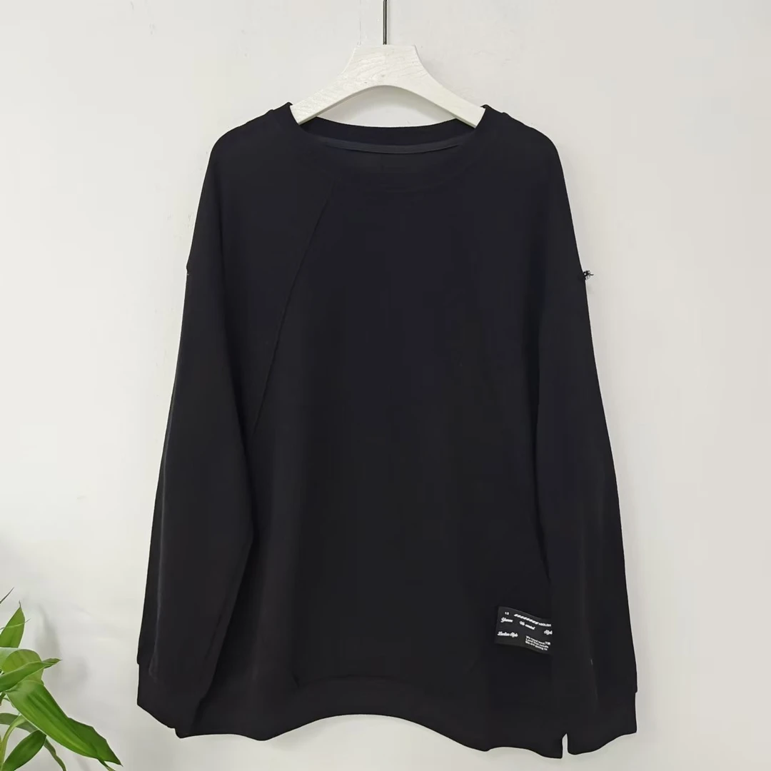 7683圆领长袖卫衣冬季女宽显瘦纯色百搭长袖上衣