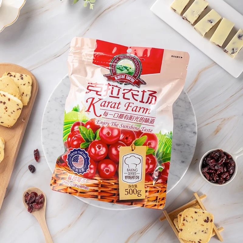克拉农场蔓越莓切片500g 美国小红莓果干雪花酥曲奇饼干烘焙水果