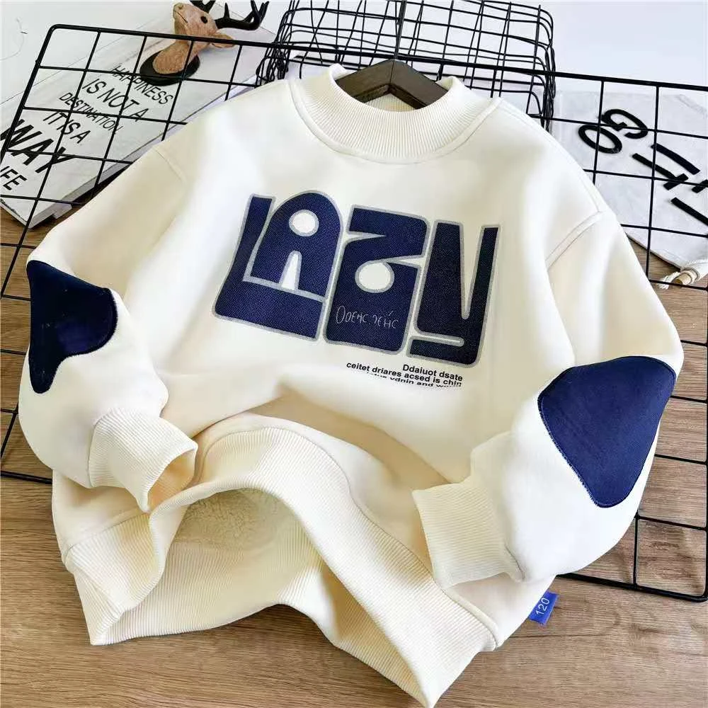 【新品冬款卫衣】圆领印花卫衣加绒潮流中大童百搭韩版套头冬季