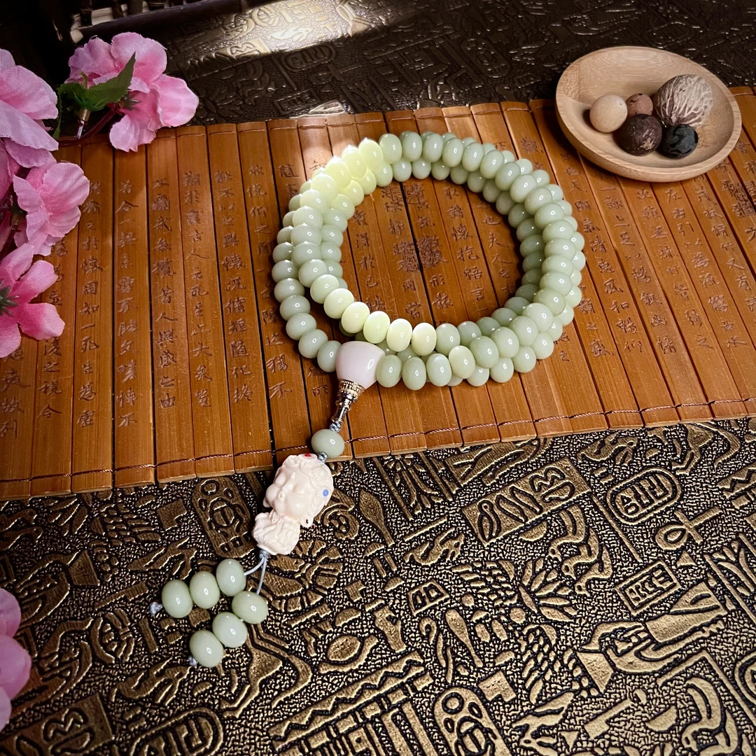 【万木争春】原生态菩提果冻料牛油果绿度母8*10 DT-59