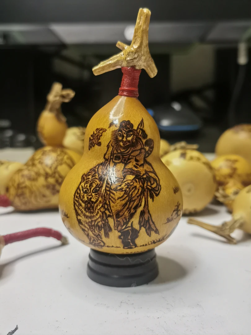 纯手工烙画手捻葫芦～钟馗（一物一拍，所见即所得）