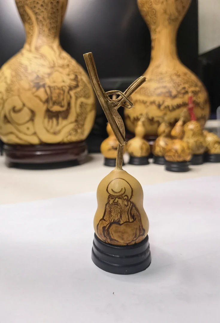 纯手工烙画手捻葫芦～寿星（通货葫芦，一物一拍，完美挑剔请绕行）