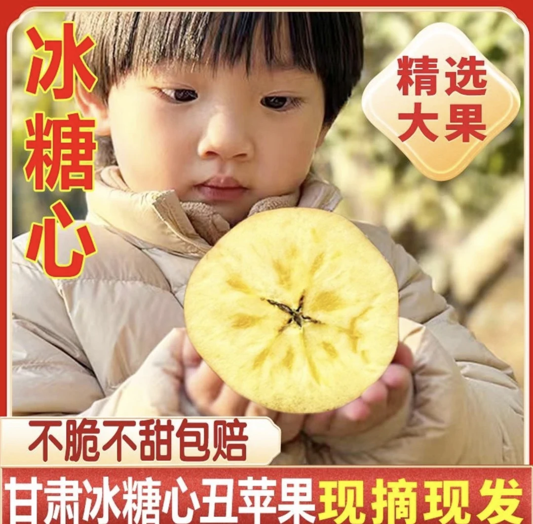 甘肃靖远冰糖心苹果10斤红富士脆甜苹果新货水果自然精选老人