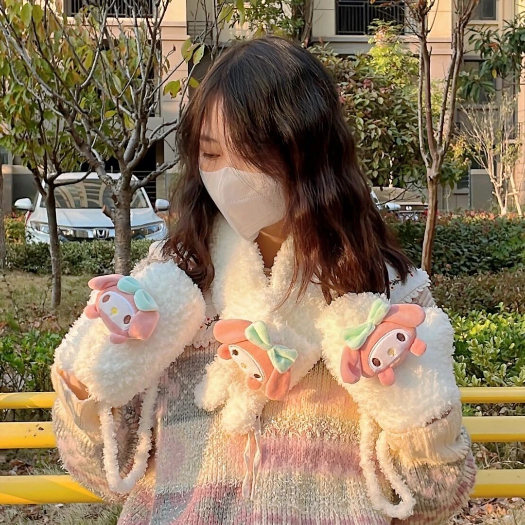 搞个毛线呀库洛米玉桂狗美乐蒂手套材料包手工diy编织送女友礼物