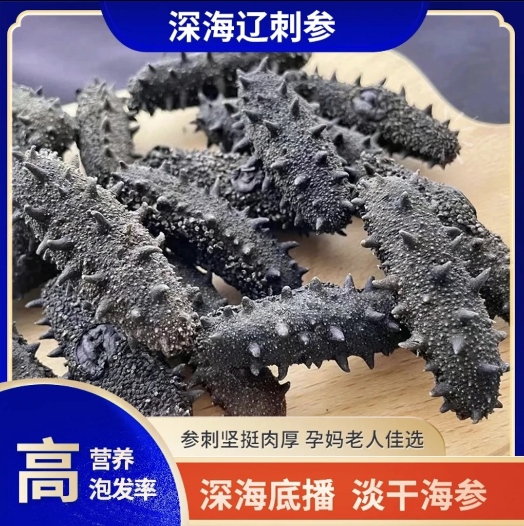 国一精品干海参纯淡干40头左右  500g 一斤装  顺丰包邮