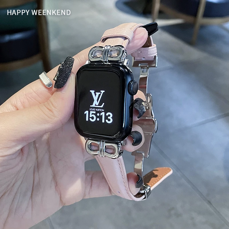 法银真皮表带适用华为fit34vivowatchGT小米8pro红米智能手表腕带