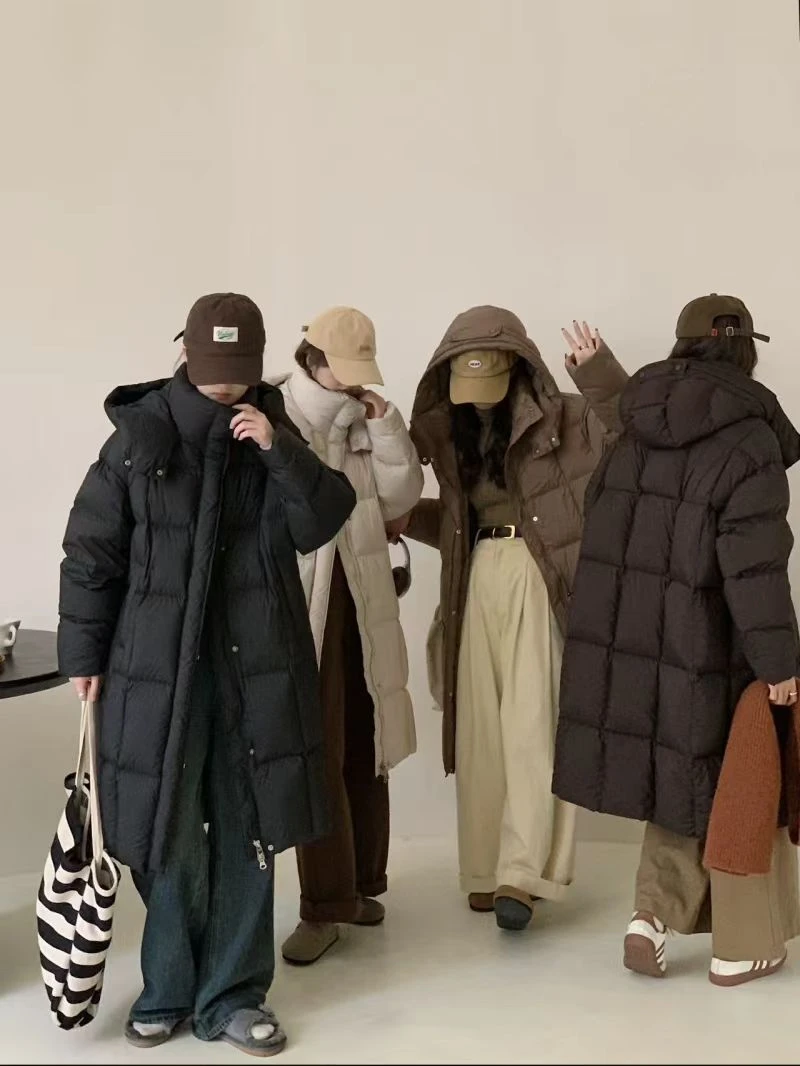 羽绒服女款2024年新款冬季中长款时尚设计感加厚面包服保暖外套