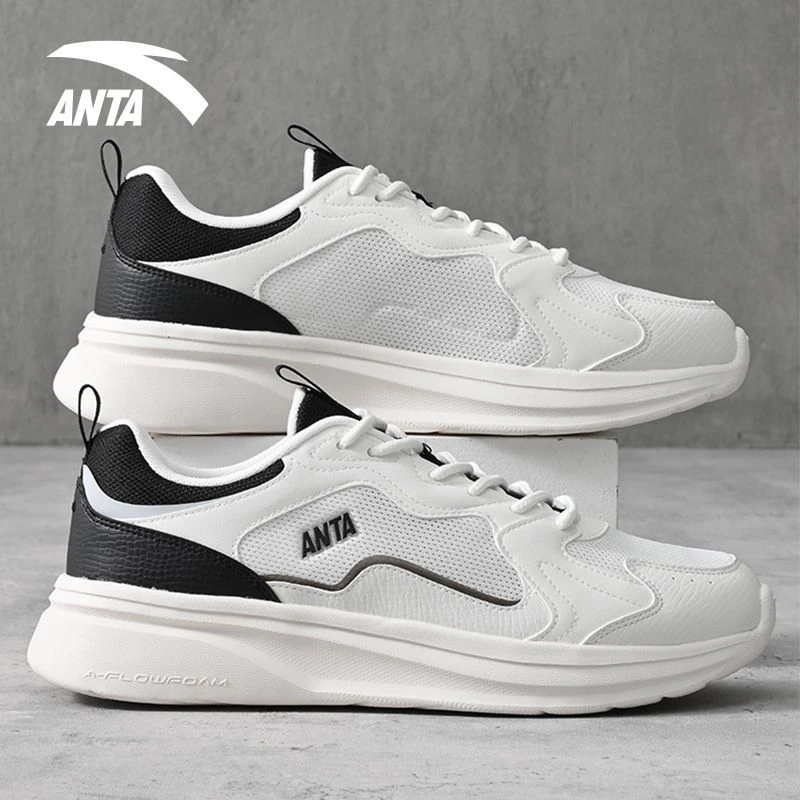 安踏休闲鞋男2024夏季新款网面透气轻便软底老爹鞋学生时尚运动鞋