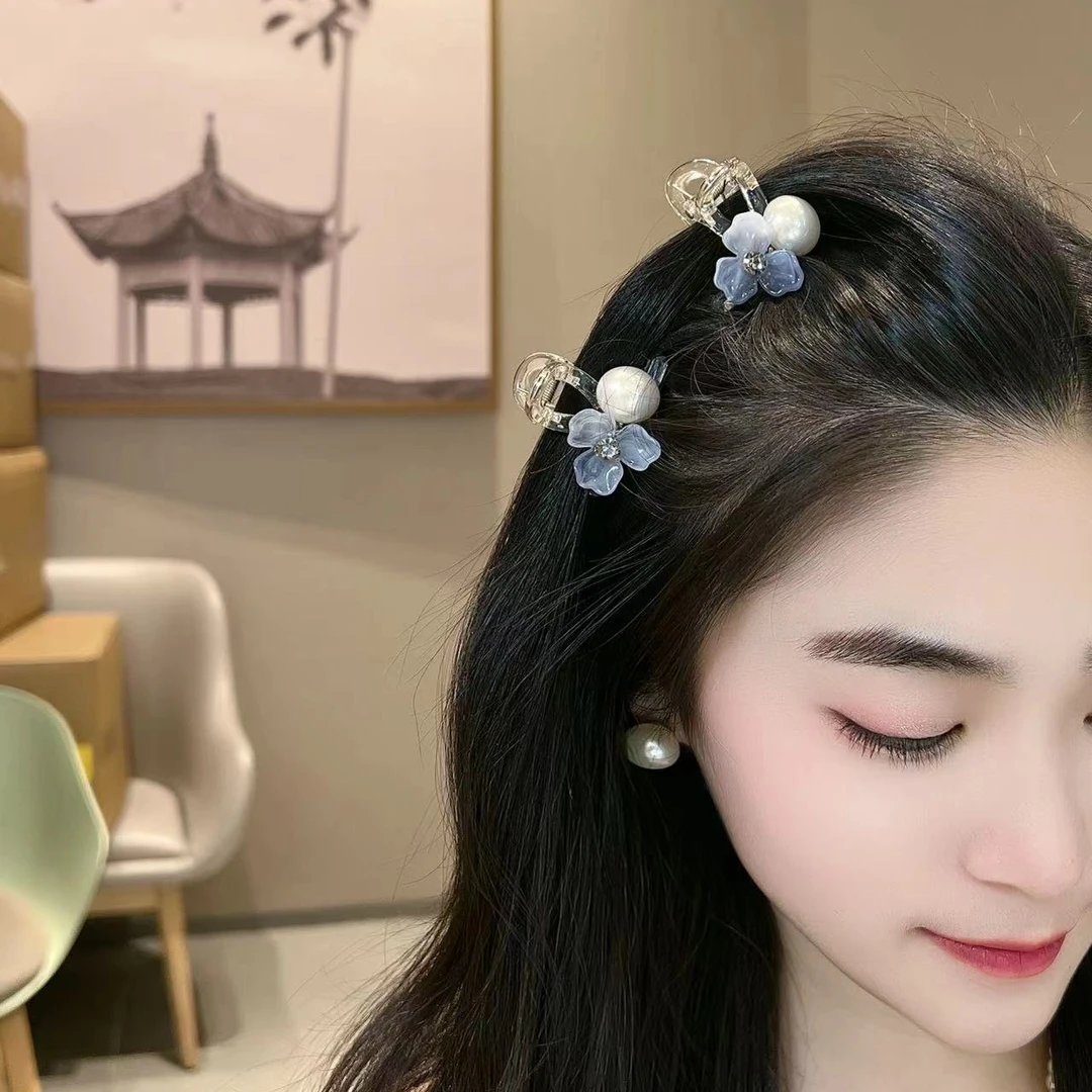 两个春季花朵小抓夹前额刘海碎发夹气质甜美马尾夹侧边夹B45