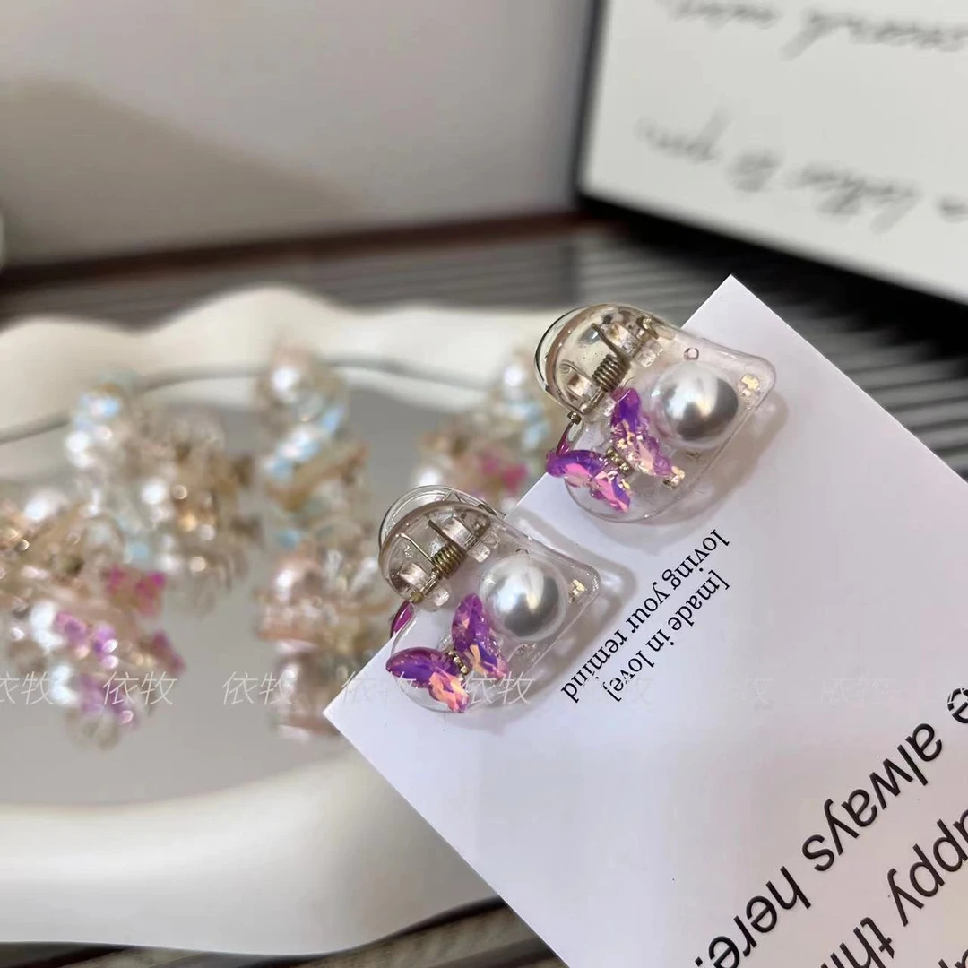 依牧精致感爱心蝴蝶结迷你小抓夹韩版手作刘海碎发夹B47