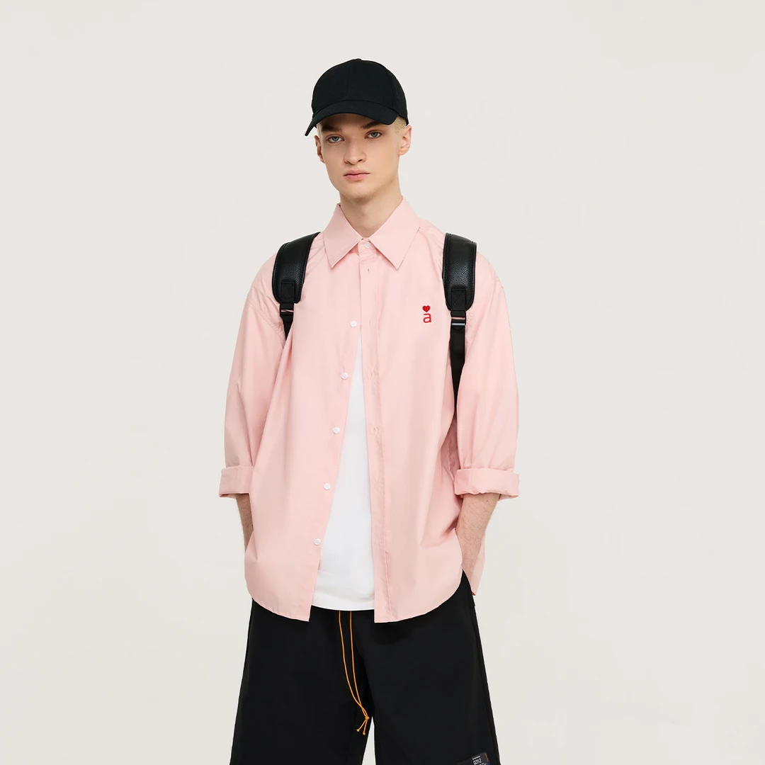 ATRY长袖衬衫女2024透气凉感高级感休闲情侣黑色上衣衬衣外套男