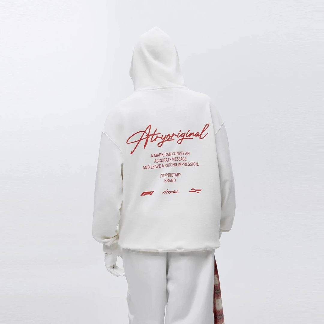 ATRY背后文字排版卫衣 国潮牌秋季休闲情侣装宽松重磅连帽卫衣男