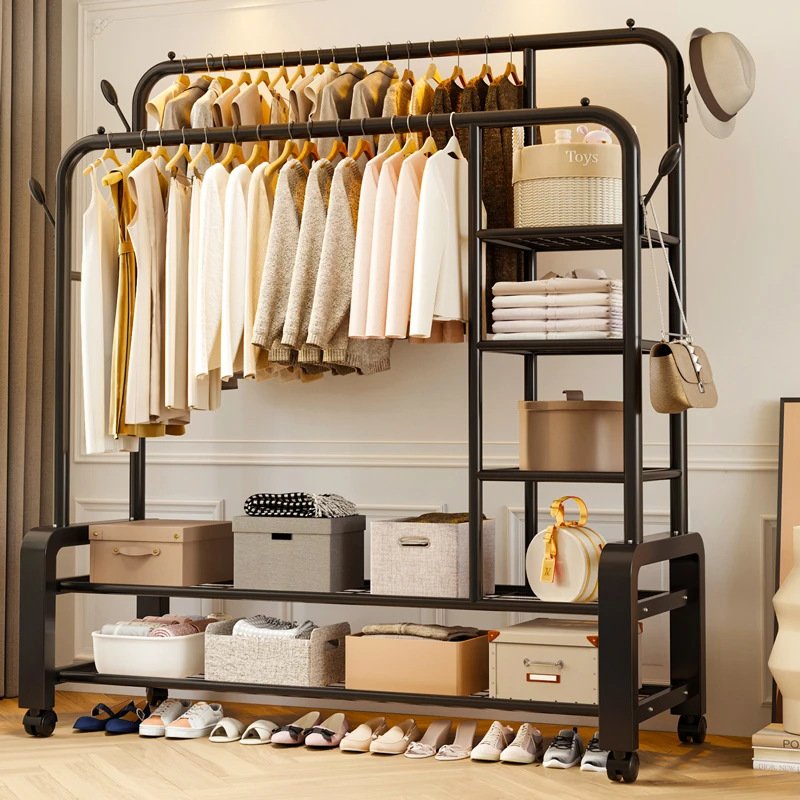 唯阔衣架子落地式落地挂衣架卧室落地式家用衣服架晾衣架立式阳台