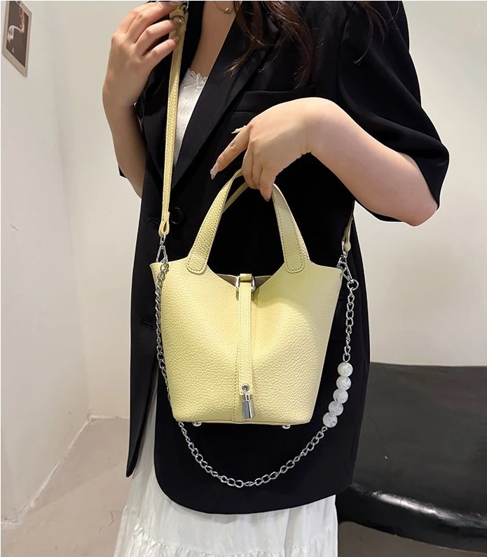 2024网红春夏新款手提包包时尚百搭单肩斜挎水桶包小众女夏季9327