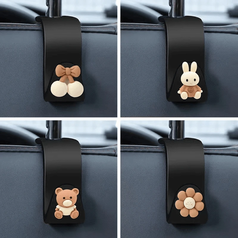 【4个装】可爱卡通车载挂钩汽车座椅背挂钩车用座位车载挂物品车内