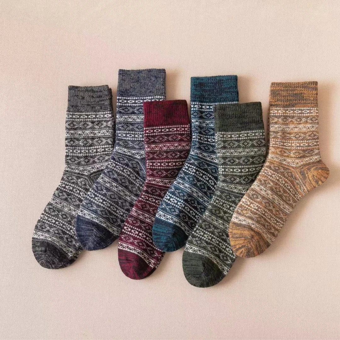 【主播自留款】日式诧寂风男女同款绵羊毛袜百搭吸汗保暖厚棉袜