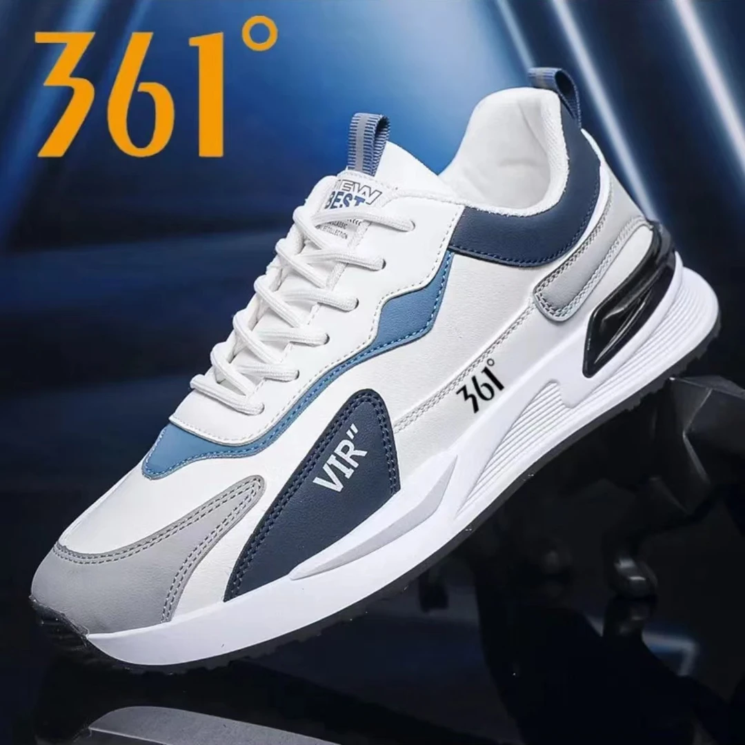 361度男鞋2023新款加绒运动鞋休闲百搭透气潮流男士防滑皮面低帮