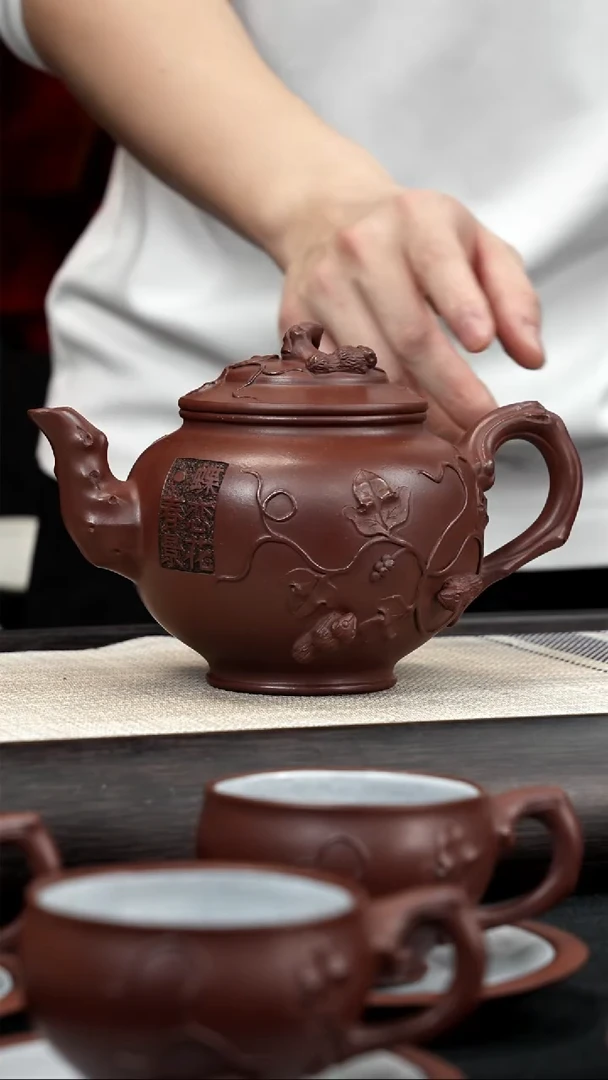 【闪购商品】紫砂茶壶【k013】松鼠葡萄套组