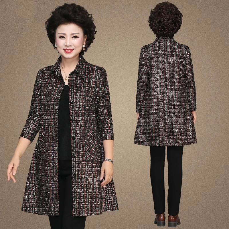 妈妈秋装中长款风衣2023新款中年阔太太春秋洋气上衣贵夫人外套