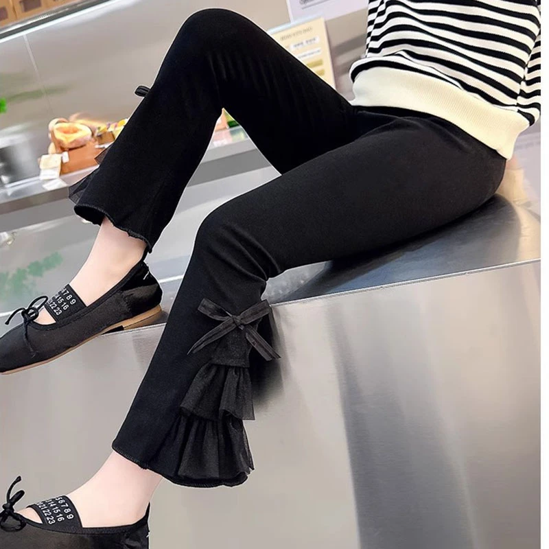 1女童喇叭裤春秋季儿童加绒/不加绒外穿女宝宝裤春秋显瘦微喇叭