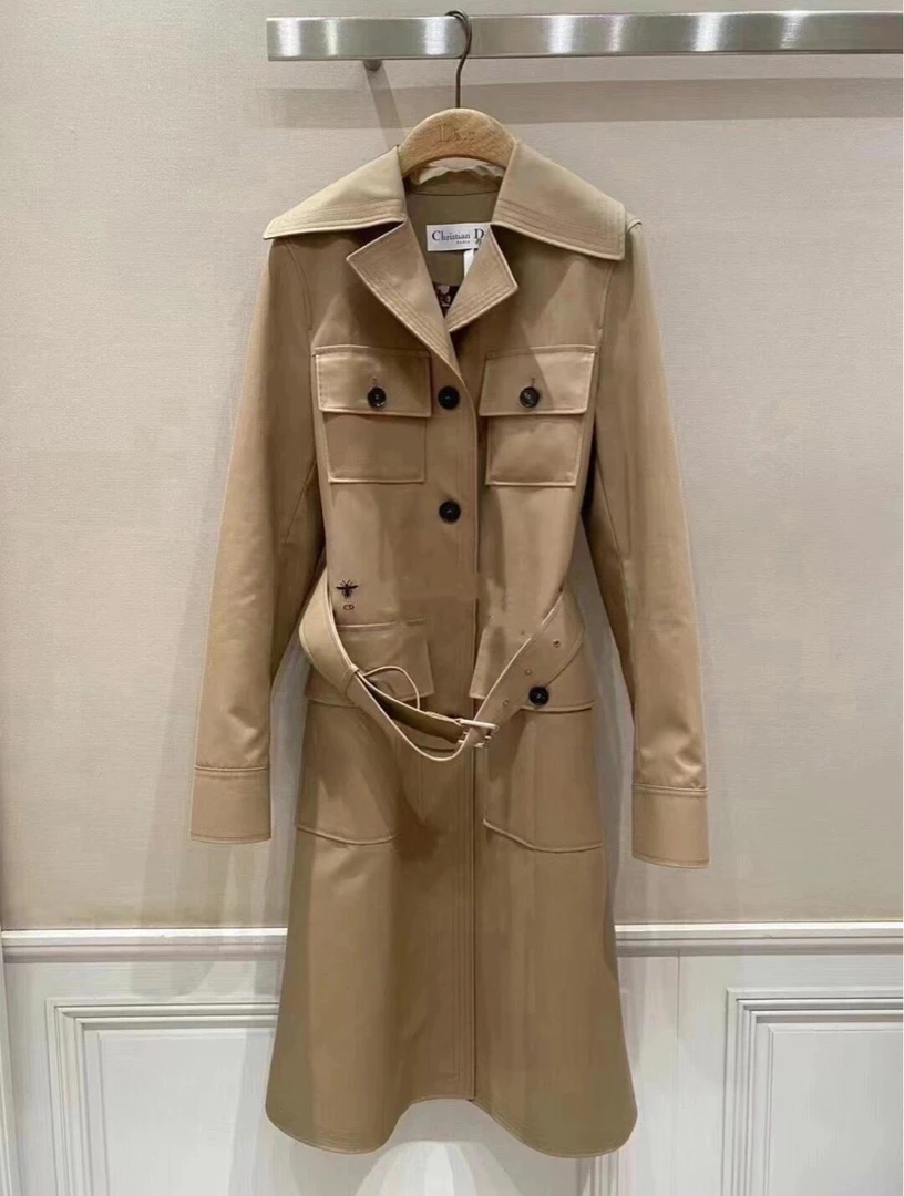99新 DIOR/迪奥 秋冬口袋款内里满印logo风衣 xs码 00561