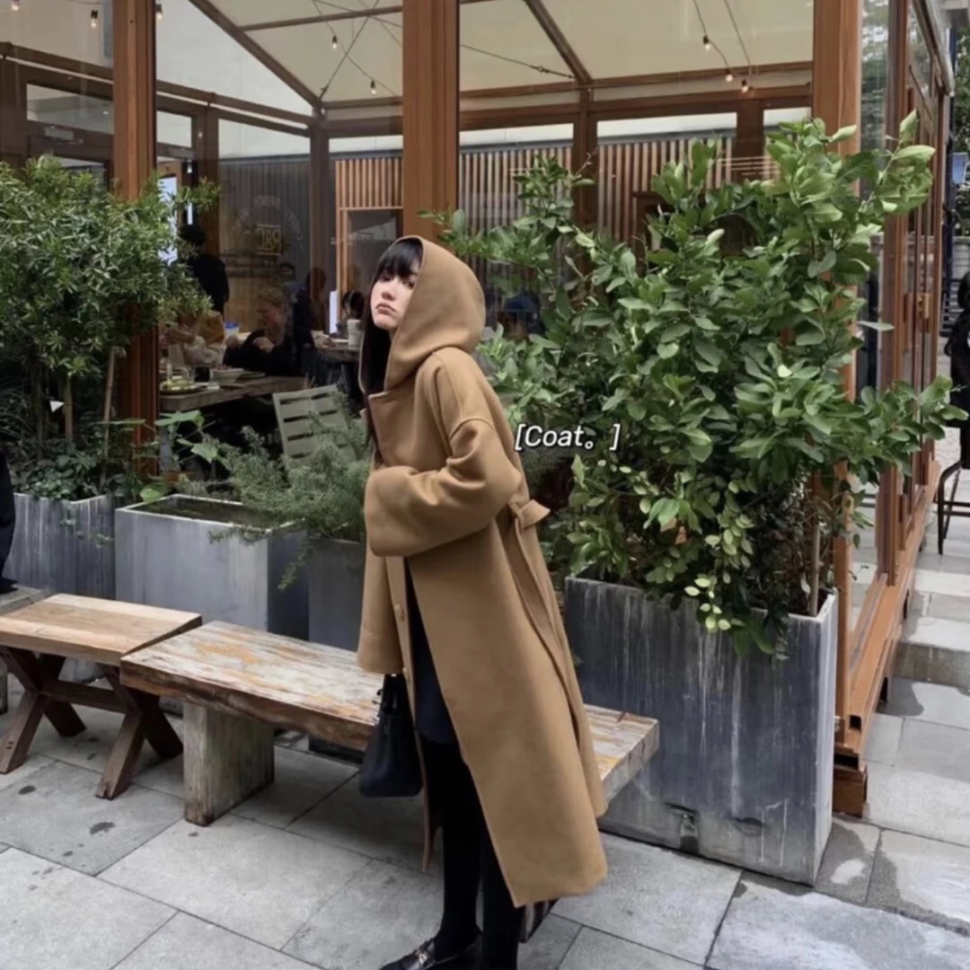 99新 赛琳/Celine羊绒浴袍大衣驼色38码专柜价39500 00515