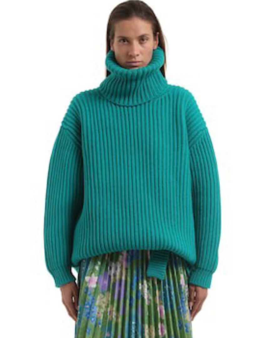 99新 巴黎世家毛衣 湖水蓝毛衣 34码 00641