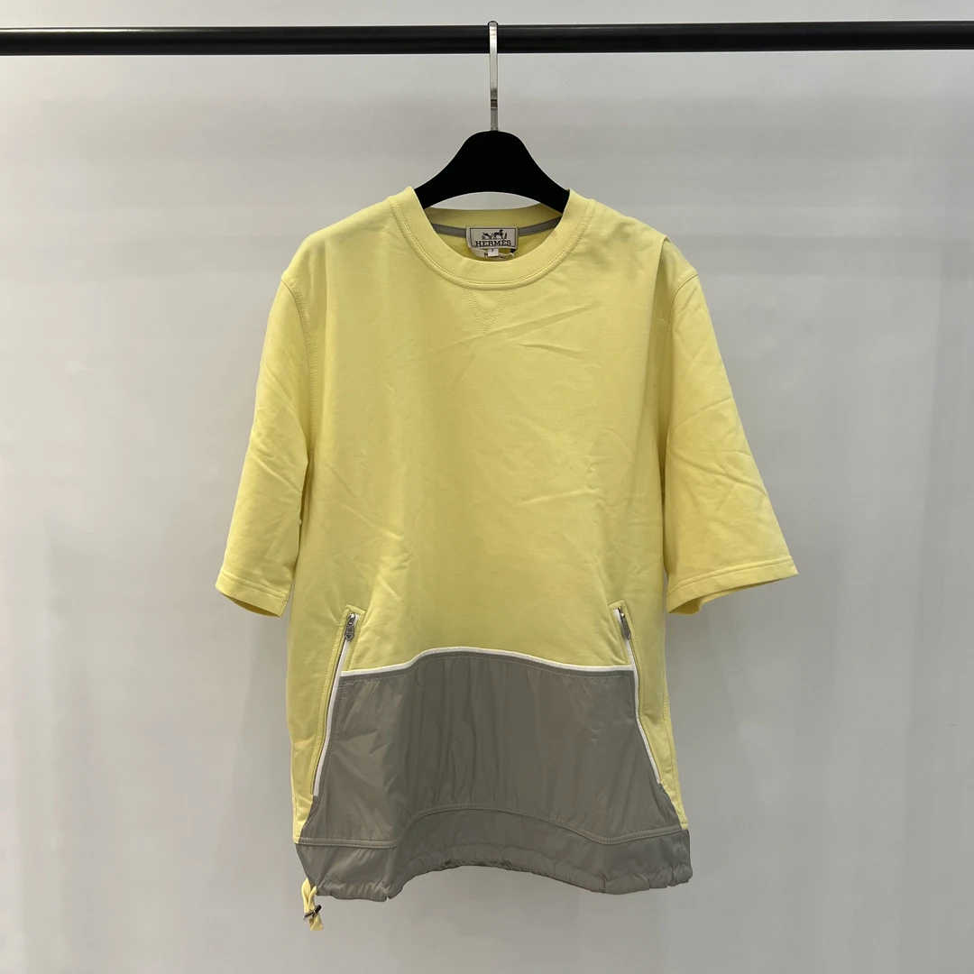99新 Hermes 爱马仕 23春夏新款 尼龙拼接卫衣夹克 S码 00270