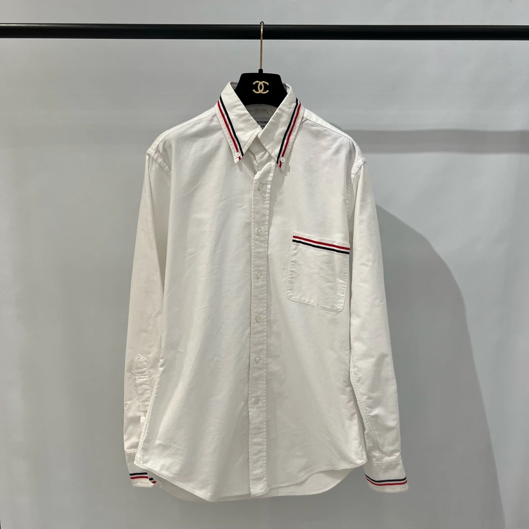 99新ThomBrowne/ 2码/经典胸口红白蓝条纹衬衫