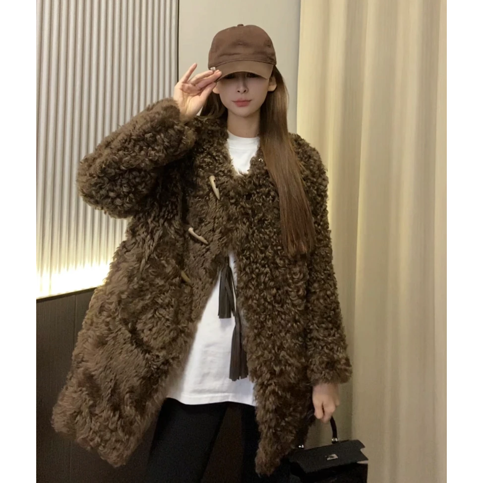 【LL】★“雪落托卡“托斯卡纳绵羊毛绵羊皮一体时尚网红款冬款外套