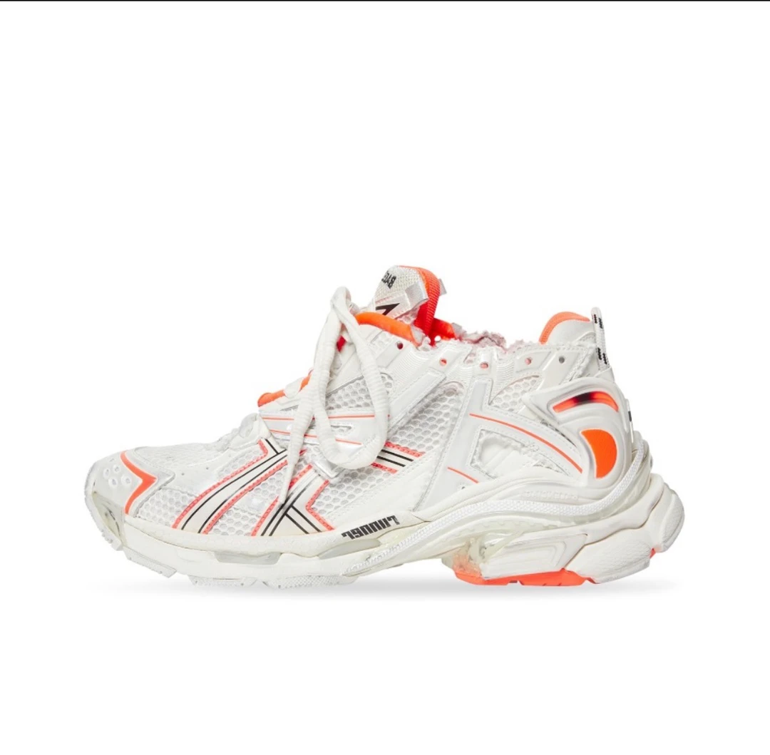全新未使用 Balenciaga/巴黎世家 白橘拼色Runner运动鞋