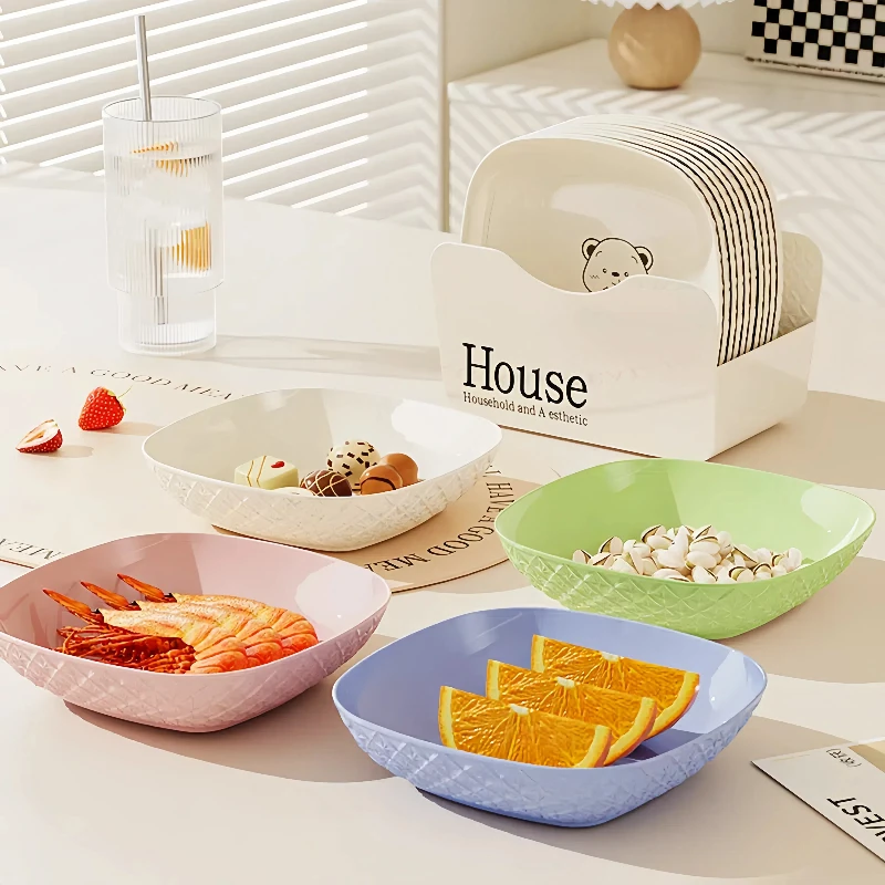 奶油风卡通小熊吐骨碟家用垃圾盘小菜碟餐桌水果盘零食碟点心果盘