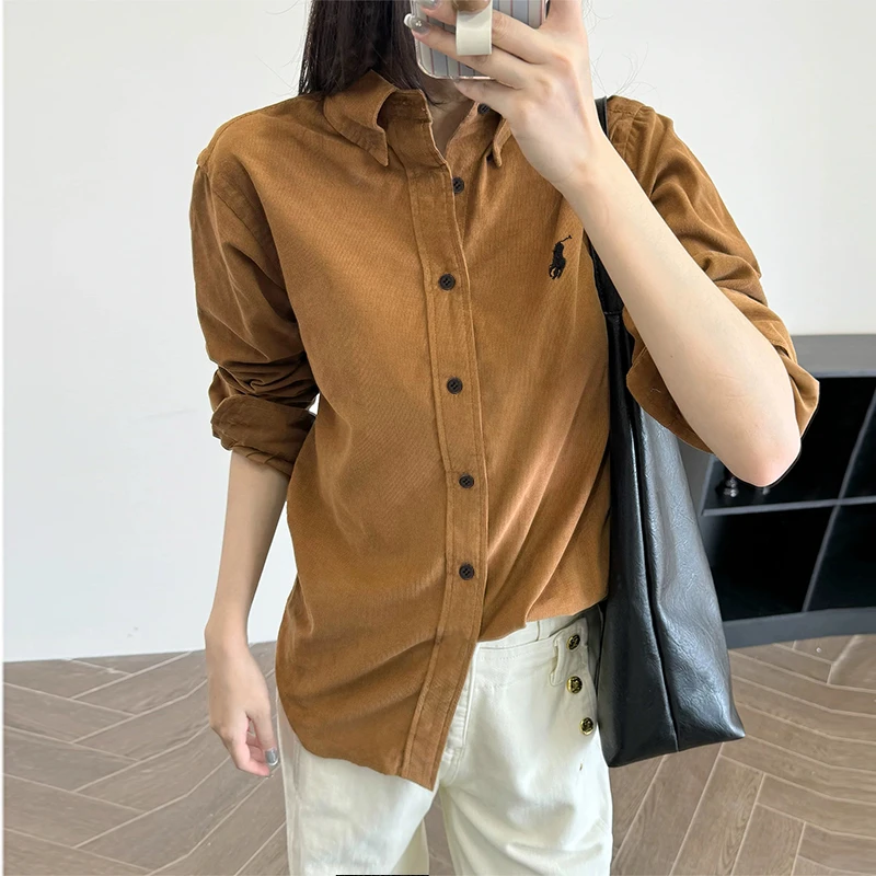 美式老钱风百搭刺绣衬衫301212