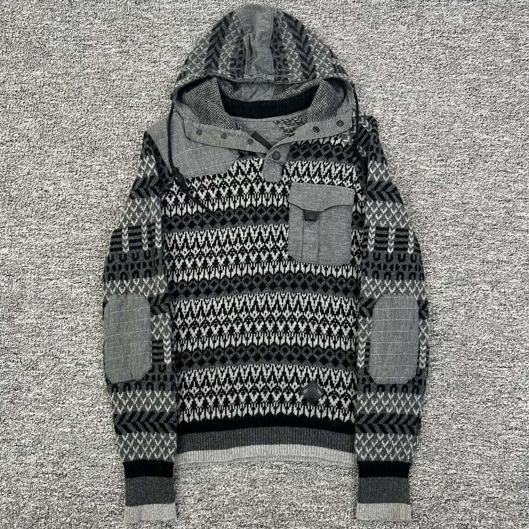 Moncler/盟可睐/s码/针织花纹羊毛卫衣/95新/编码11001