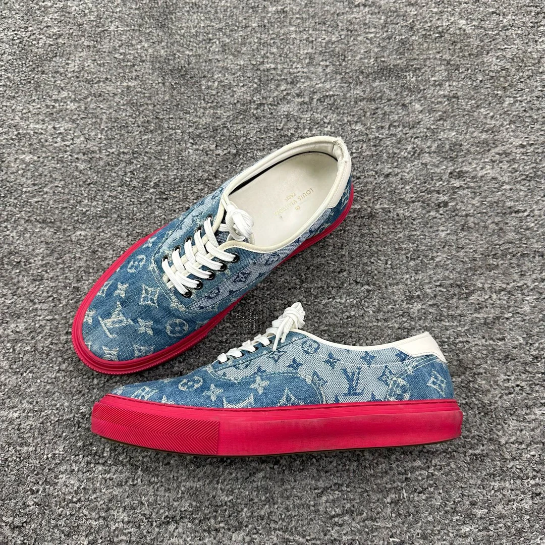Louis Vuitton/路易威登/42码/牛仔老花拼色休闲鞋/95新磨损10037