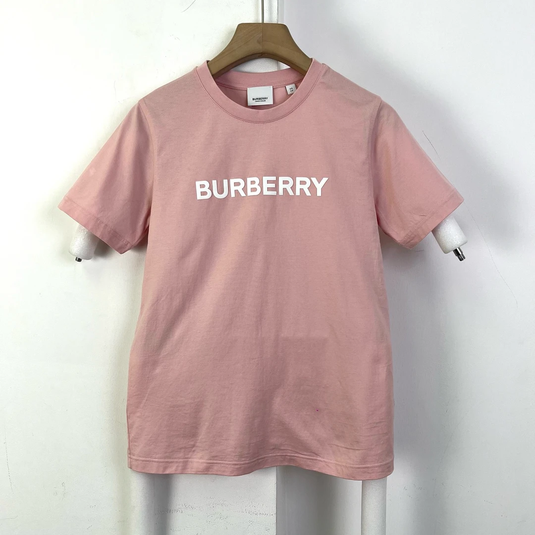 Burberry/博柏利/xs码/粉色字母logo短袖/97新/编码10099
