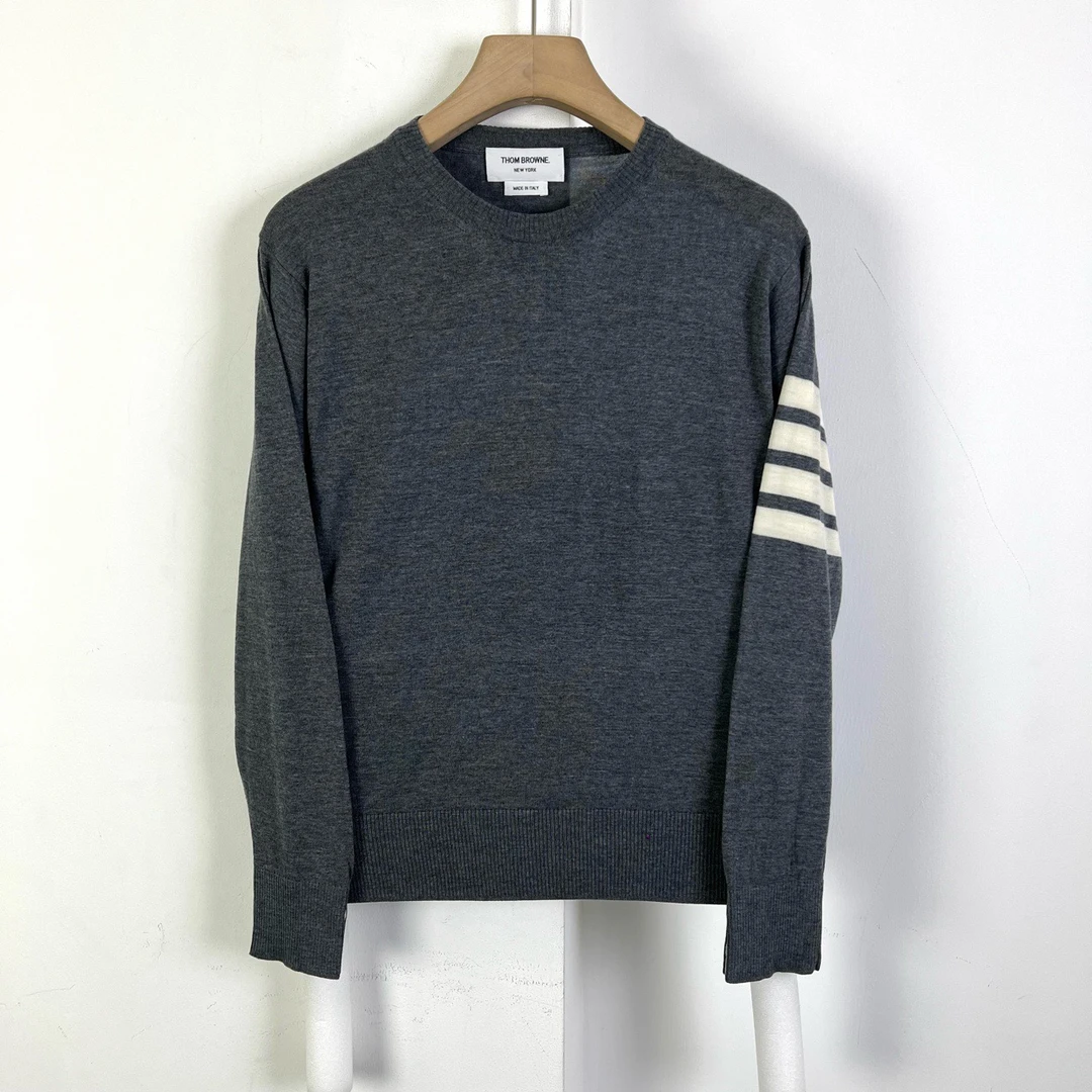 Thom browne/汤姆布朗/1码/ tb灰色羊毛针织衫/98新/编码00622