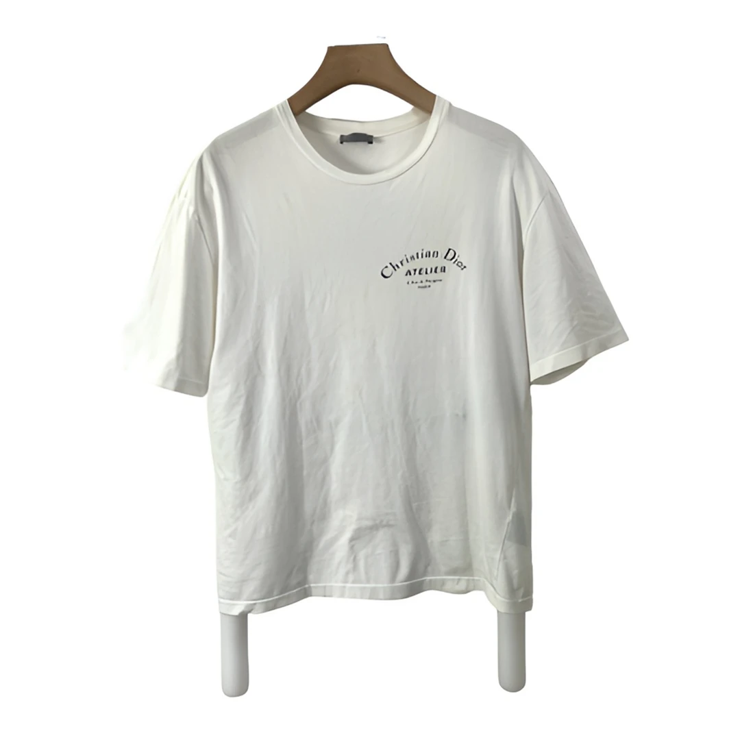 Dior/迪奥/L码/男士圆领字母logo标语短袖t/95新污渍 11603/11139