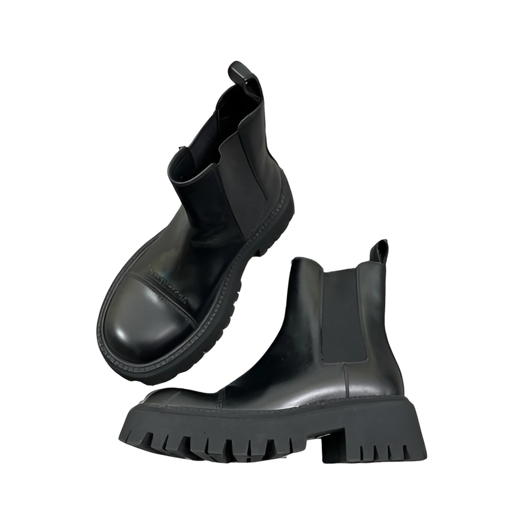 Balenciaga/巴黎世家/37码/圆头厚底黑色马丁靴/97新/如图12057