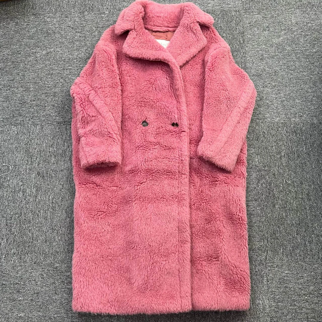 Max Mara/38码/干枯玫瑰粉色泰迪大衣/99新/女款/编码10447