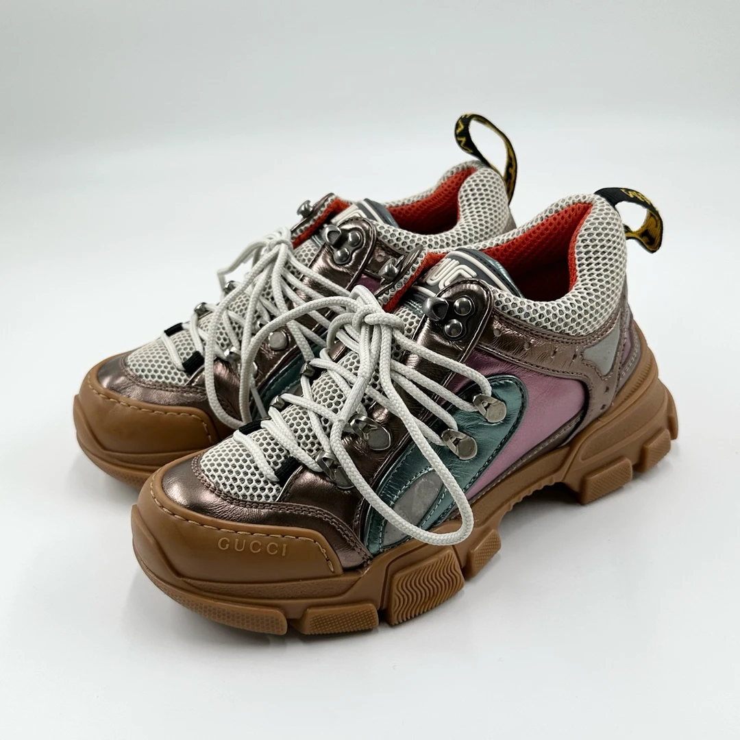Gucci/古驰/35码/拼色厚底登山老爹鞋/97新/编码10578