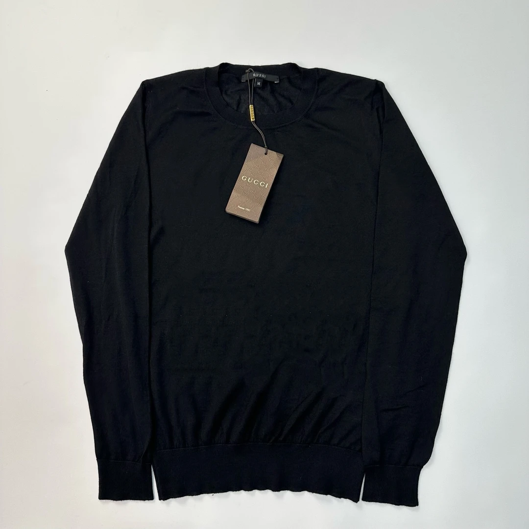 Gucci/古驰/m码/黑色圆领针织打底衫/全新带吊/编码06846