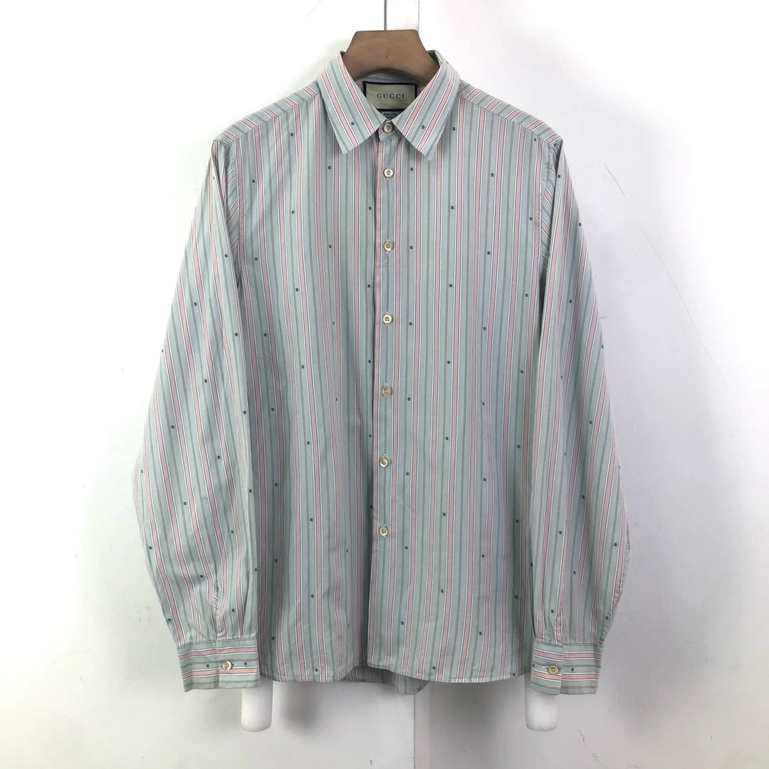 Gucci/古驰/48码/长袖条纹衬衫/97新/编码11019
