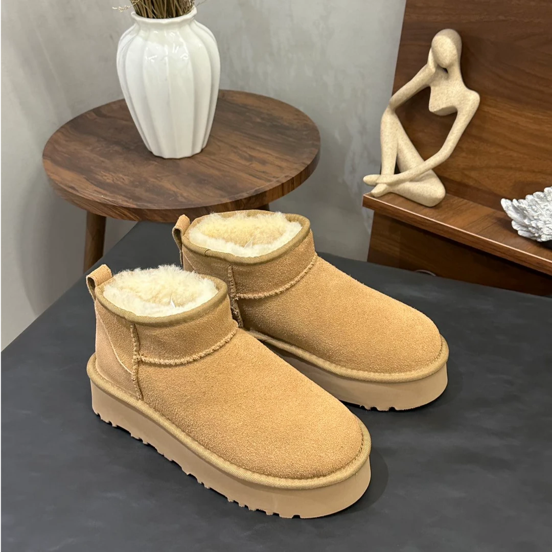 【冬雨Mini】桑坡W羊皮毛一体冬雨雪地靴加绒保暖冬季厚底