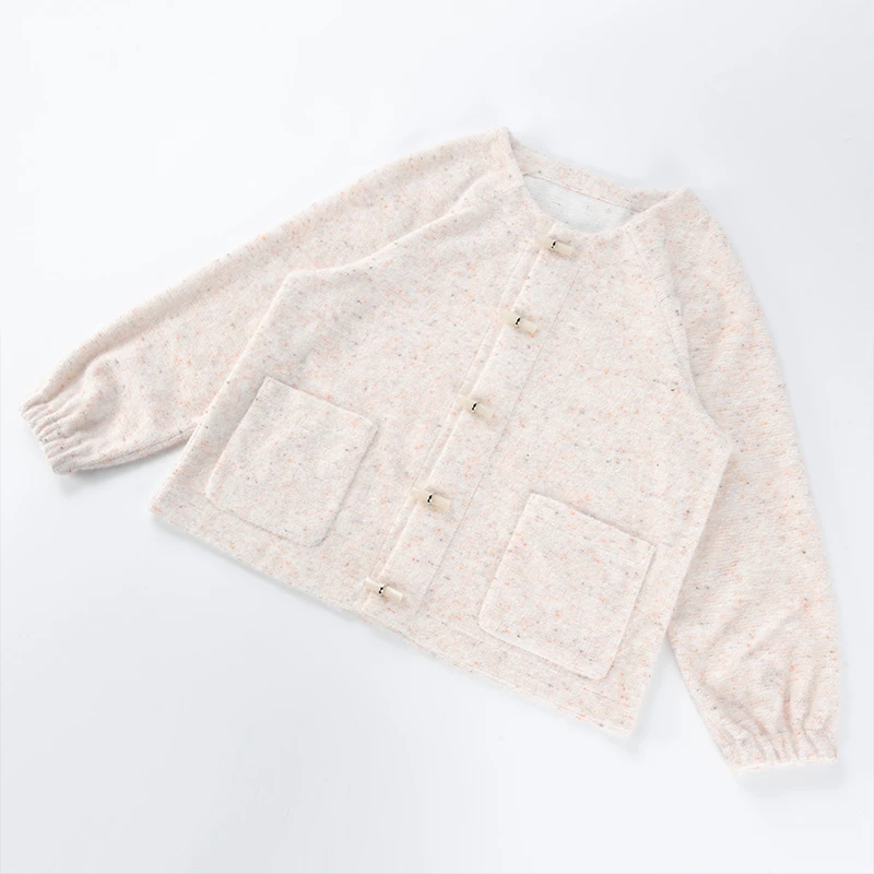 03090大码仿毛衣开衫混纺抗起球带口袋正肩长袖显瘦保暖遮肉